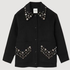Sandro Paris Wool Embellished Coat